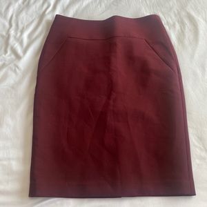 Ann Taylor burgundy midi skirt